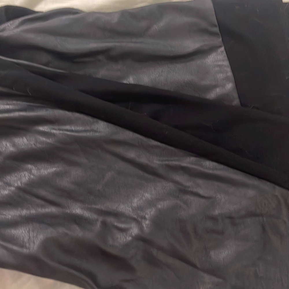 INC Front Faux Leather Ankle Leggings